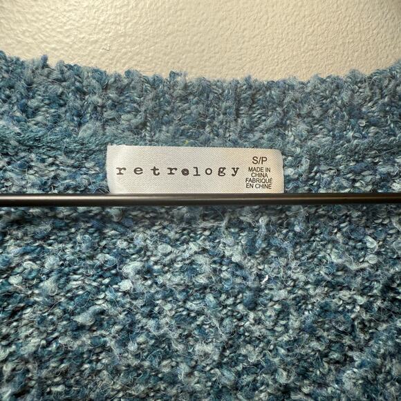 Retrology Women's V-neck Knit Tunic Sweater Top Blue Size Small - Picture 4 of 6